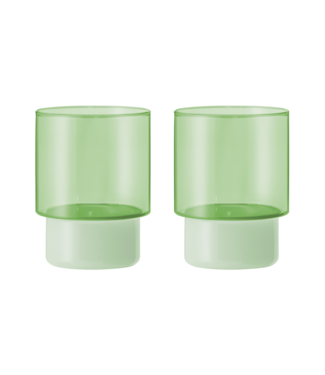 Remember Remember - Lot de 2 verres « Jill » - Vert - Verre borosilicaté - Transparent