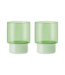 Remember - Set van 2  glazen 'Jill' - Groen - Borosilicaatglas - Transparant