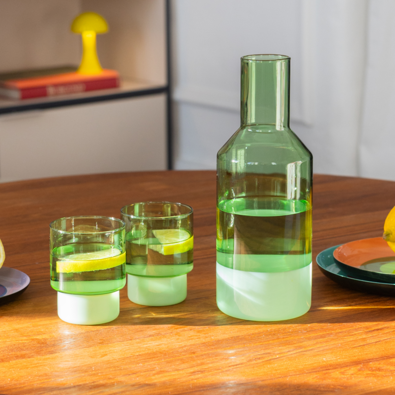 Remember Remember - Set van 2  glazen 'Jill' - Groen - Borosilicaatglas - Transparant