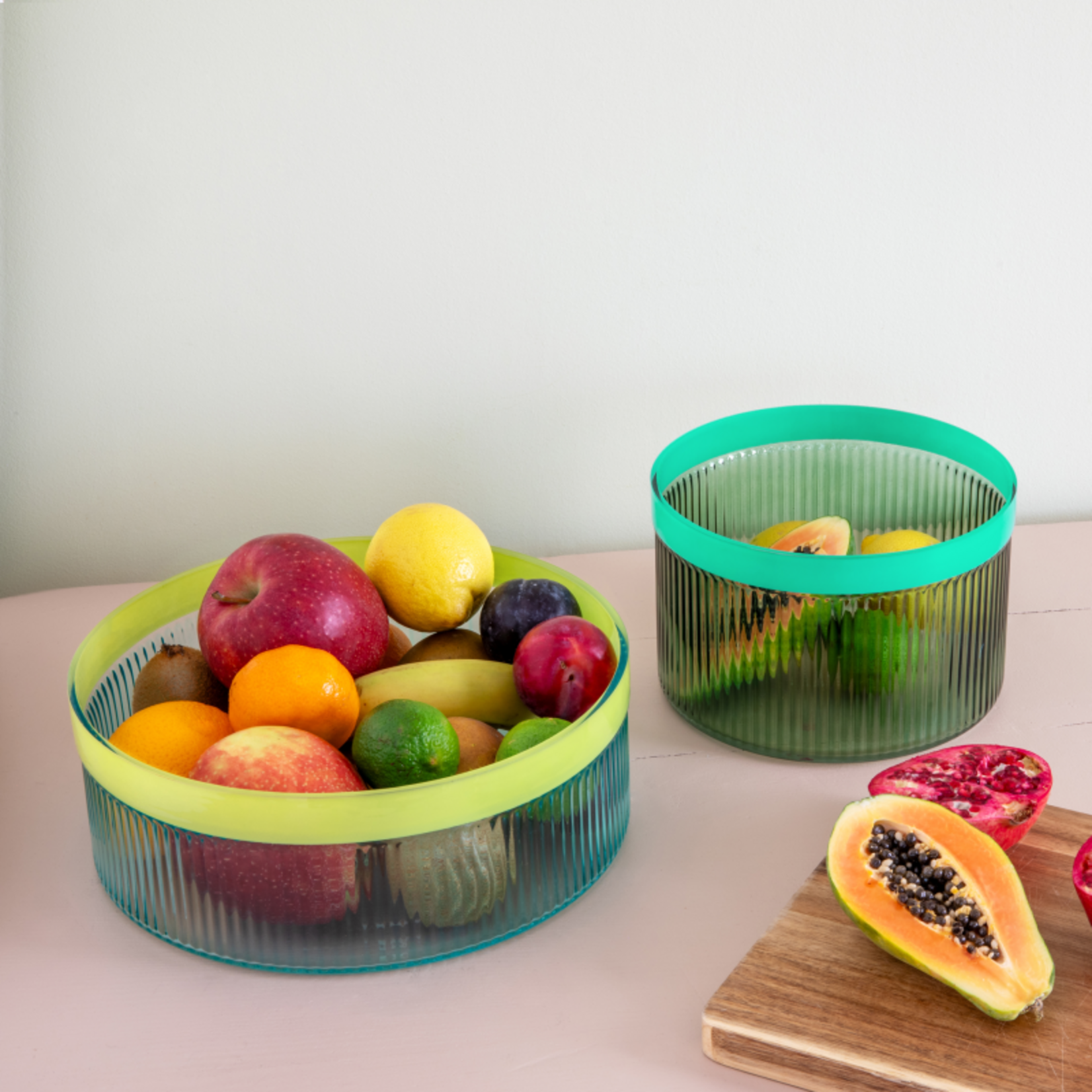 Remember Remember - Glazen Schaal 'Groove' - Groen - Glas - Geribbeld