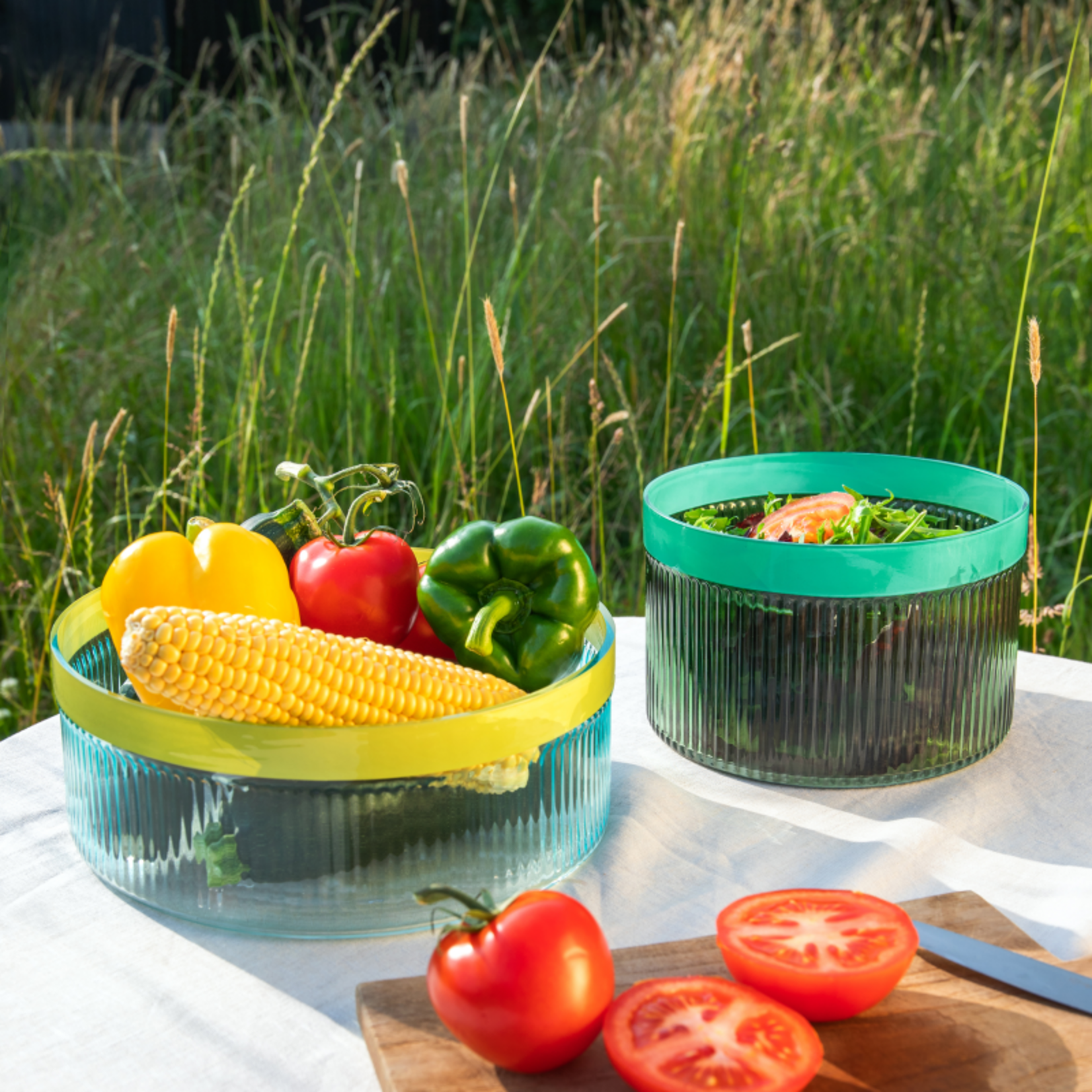 Remember Remember - Glazen Schaal 'Groove' - Groen - Glas - Geribbeld