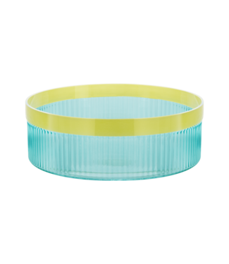 Remember Remember - Bol en verre « Groove » - Bleu - Verre - Strié