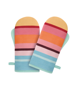 Remember Remember - Lot de 2 gants de cuisine - Numéro 4 - Coton - Polyester - Multicolore