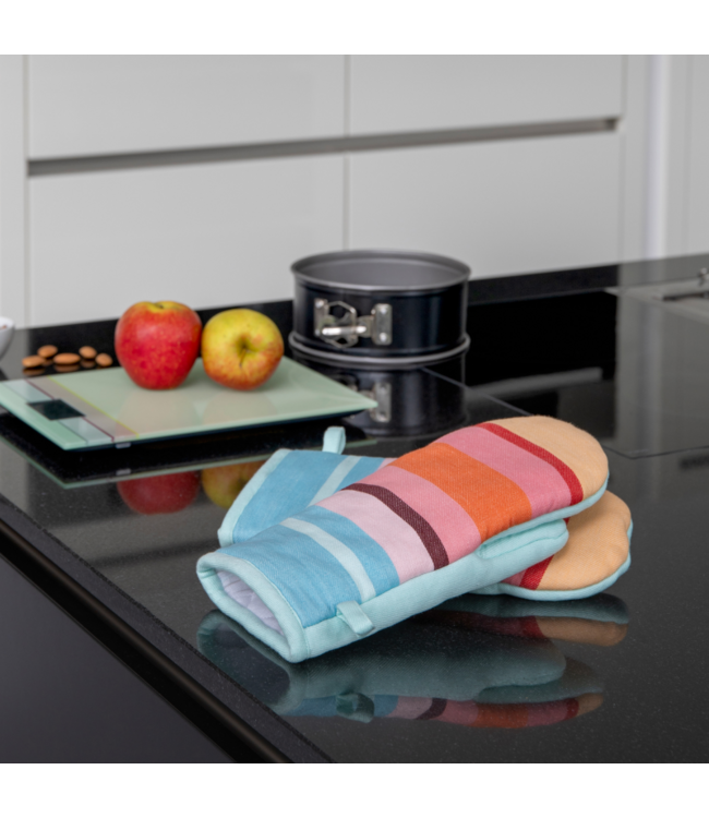 Remember - Lot de 2 gants de cuisine - Numéro 4 - Coton - Polyester - Multicolore