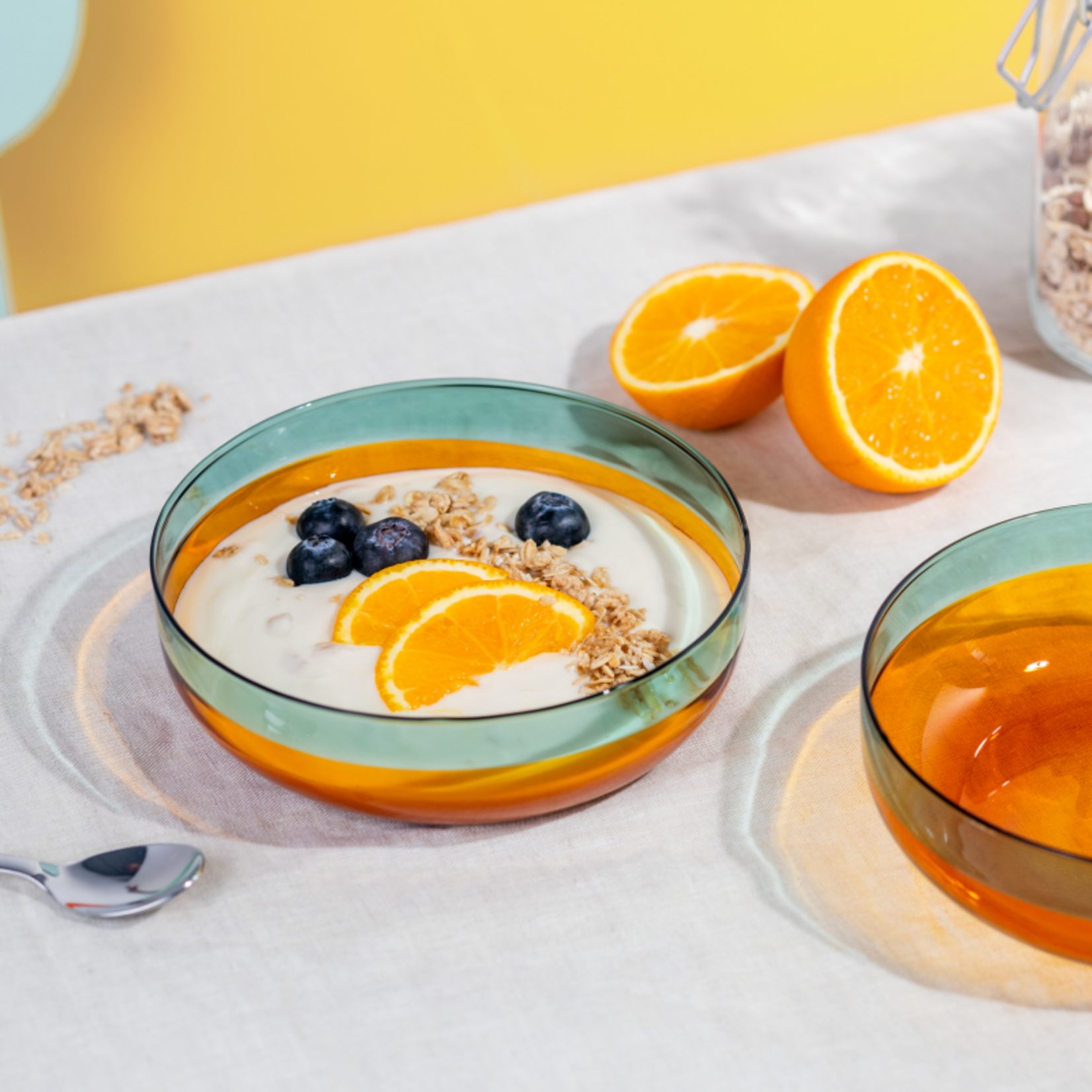 Remember Remember - Set van 2 glazen kommen - Amber - Borosilicaatglas