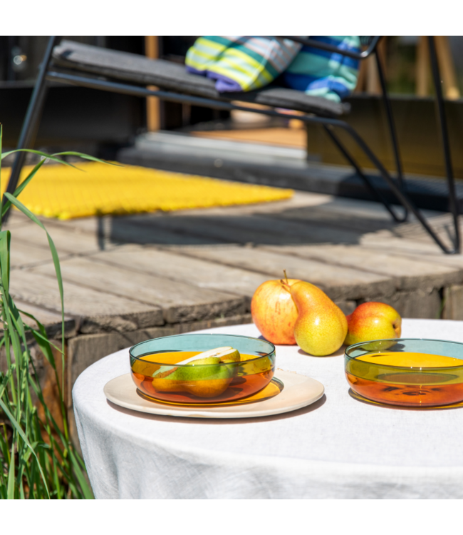 Remember - Set van 2 glazen kommen - Amber - Borosilicaatglas