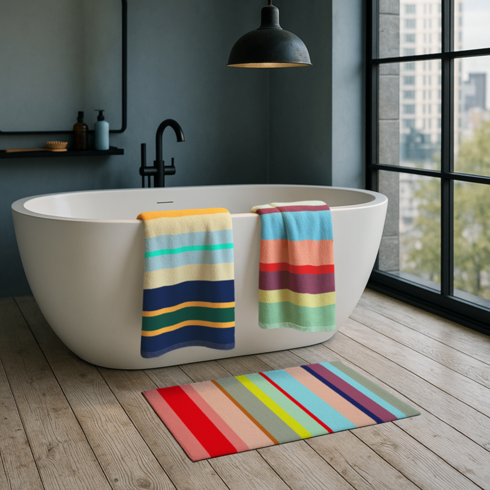 Remember Remember - Rimini - Serviette - Coton - Multicolore- 50x100 cm