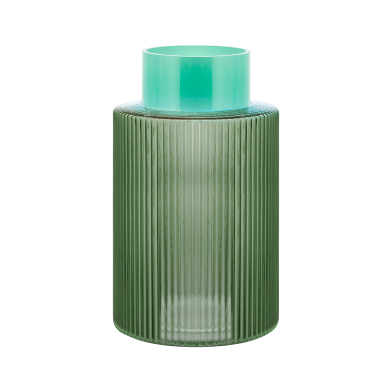 Remember Remember - Glazenvaas 'Groove' - Groen - Glas - Geribbeld