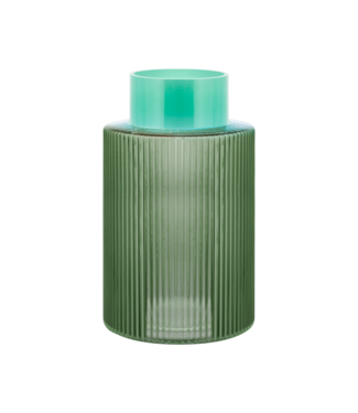 Remember Remember - Vase en verre 'Groove' - Vert - Verre - Strié