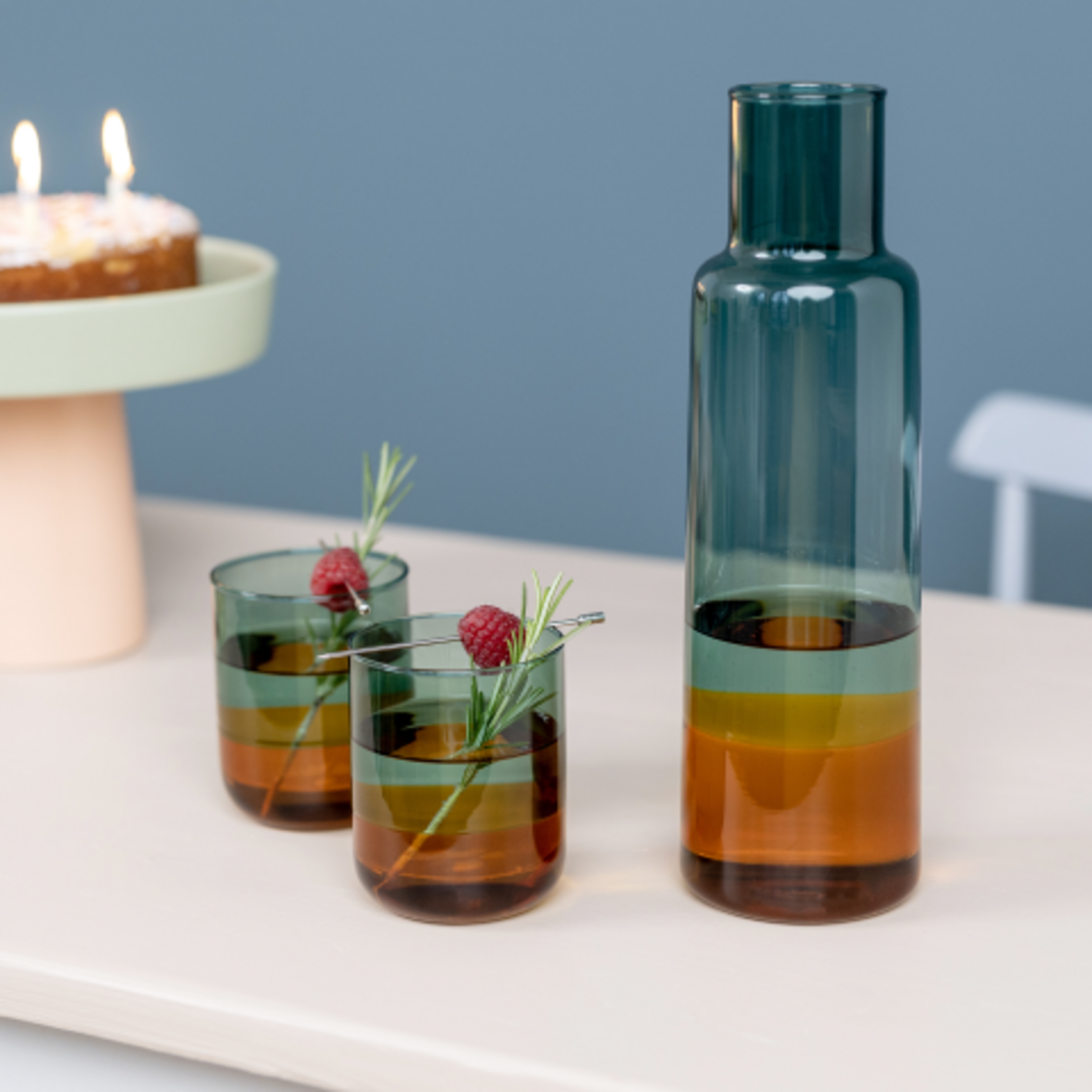 Remember Remember - Set van 2  glazen 'Amber' - Veelkleurig - Borosilicaatglas - Transparant