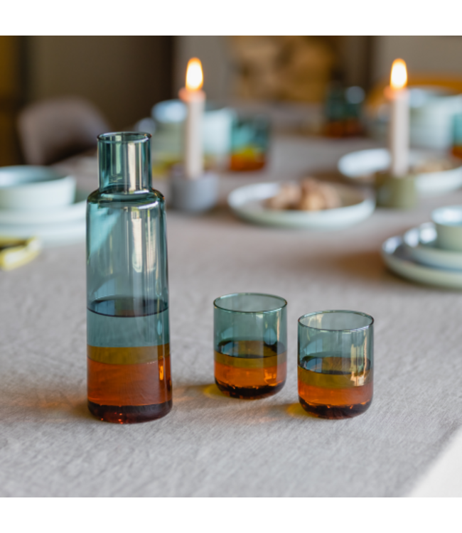 Remember - Set van 2  glazen 'Amber' - Veelkleurig - Borosilicaatglas - Transparant