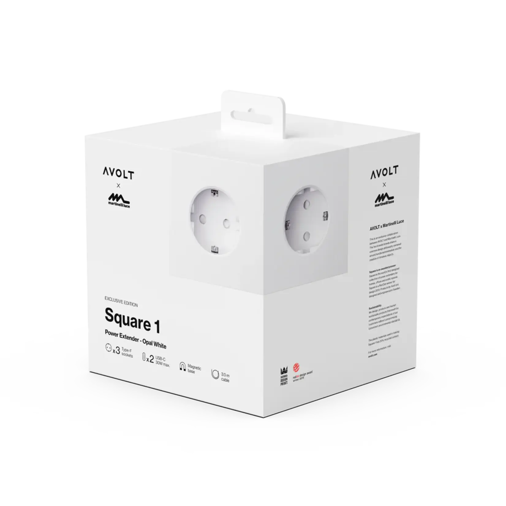 AVOLT AVOLT - Square 1 - Adapter - USB-C - 30W - 3m - Opal White