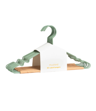 Mustard Made Mustard - Adult top hangers - Kapstokken voor volwassenen  - Set van 10 - Sage