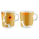 Marimekko Marimekko - Unikko - mug - 25cl - Caramel/orange chaud - lot de 2