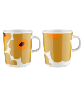 Marimekko Marimekko - Unikko - mok - 25cl - Caramel/warm oranje  - set van 2