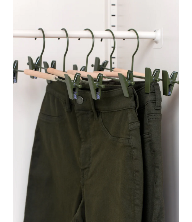 Mustard - Crochets à vêtements pour adultes - Portemanteaux pour adultes - Lot de 5 - Olive