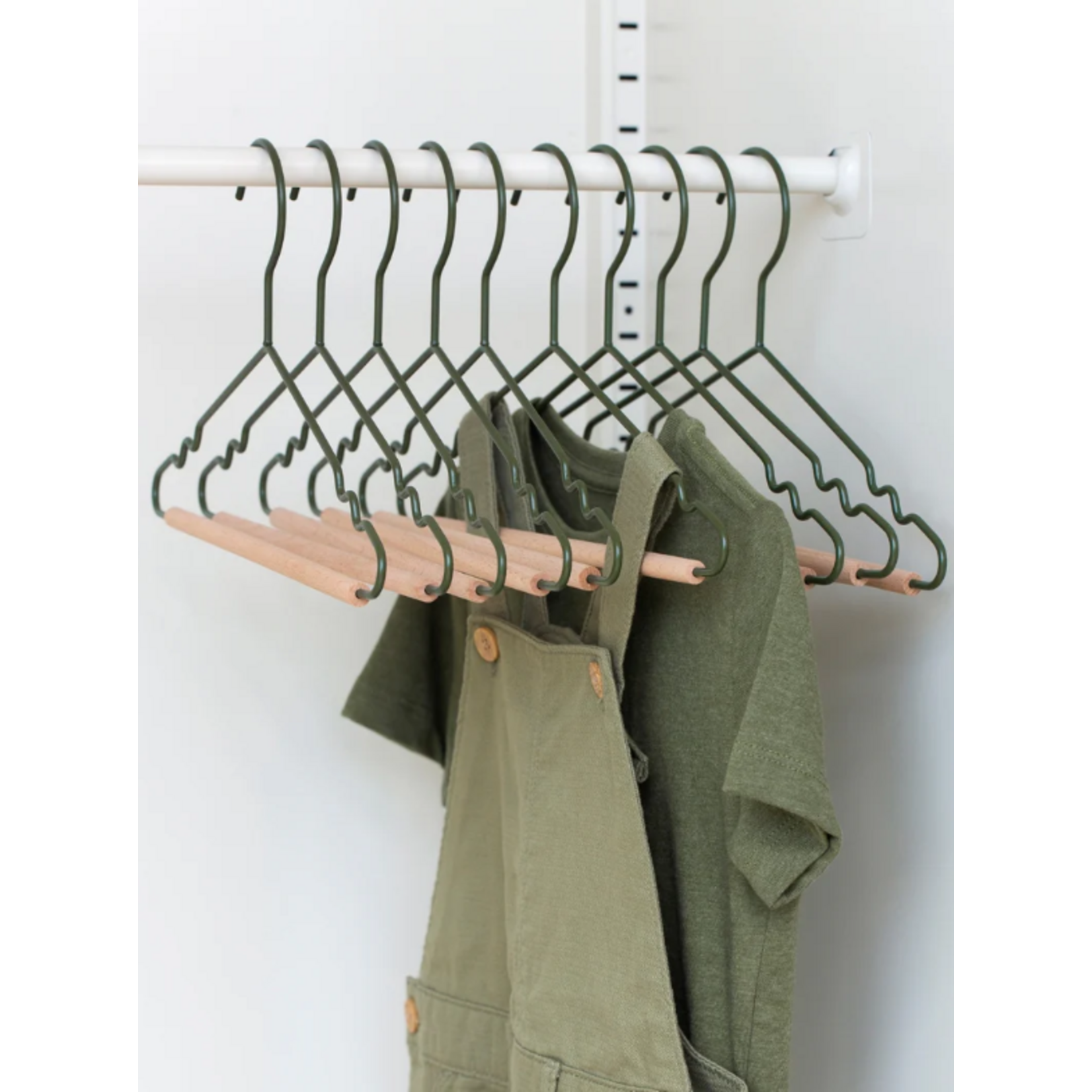 Mustard Made Mustard - Kids top hangers - Kapstokken voor kinderen - Set van 10 - Olive