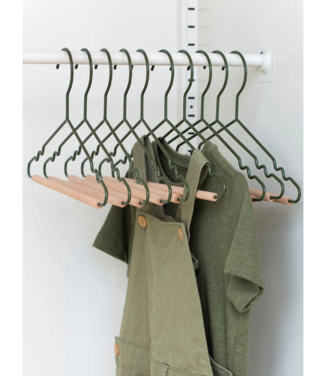 Mustard - Kids top hangers - Kapstokken voor kinderen - Set van 10 - Olive