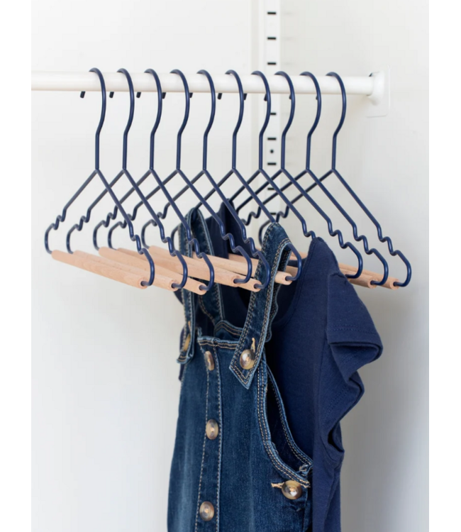 Mustard - Cintres pour enfants - Cintres pour enfants - Lot de 10 - Navy