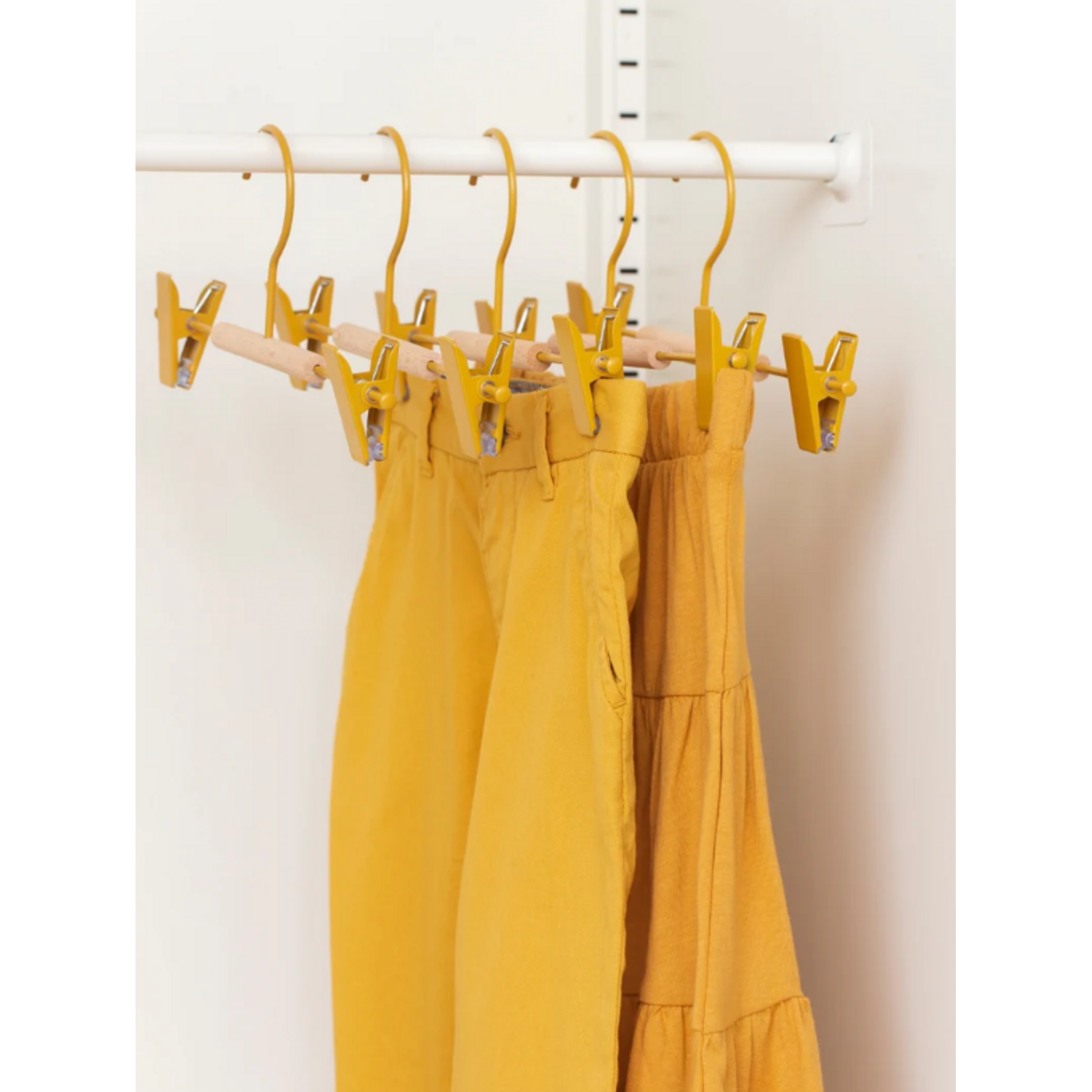 Mustard Made Mustard - Crochets à clip pour enfants - Portemanteaux pour enfants - Lot de 5 - Mustard