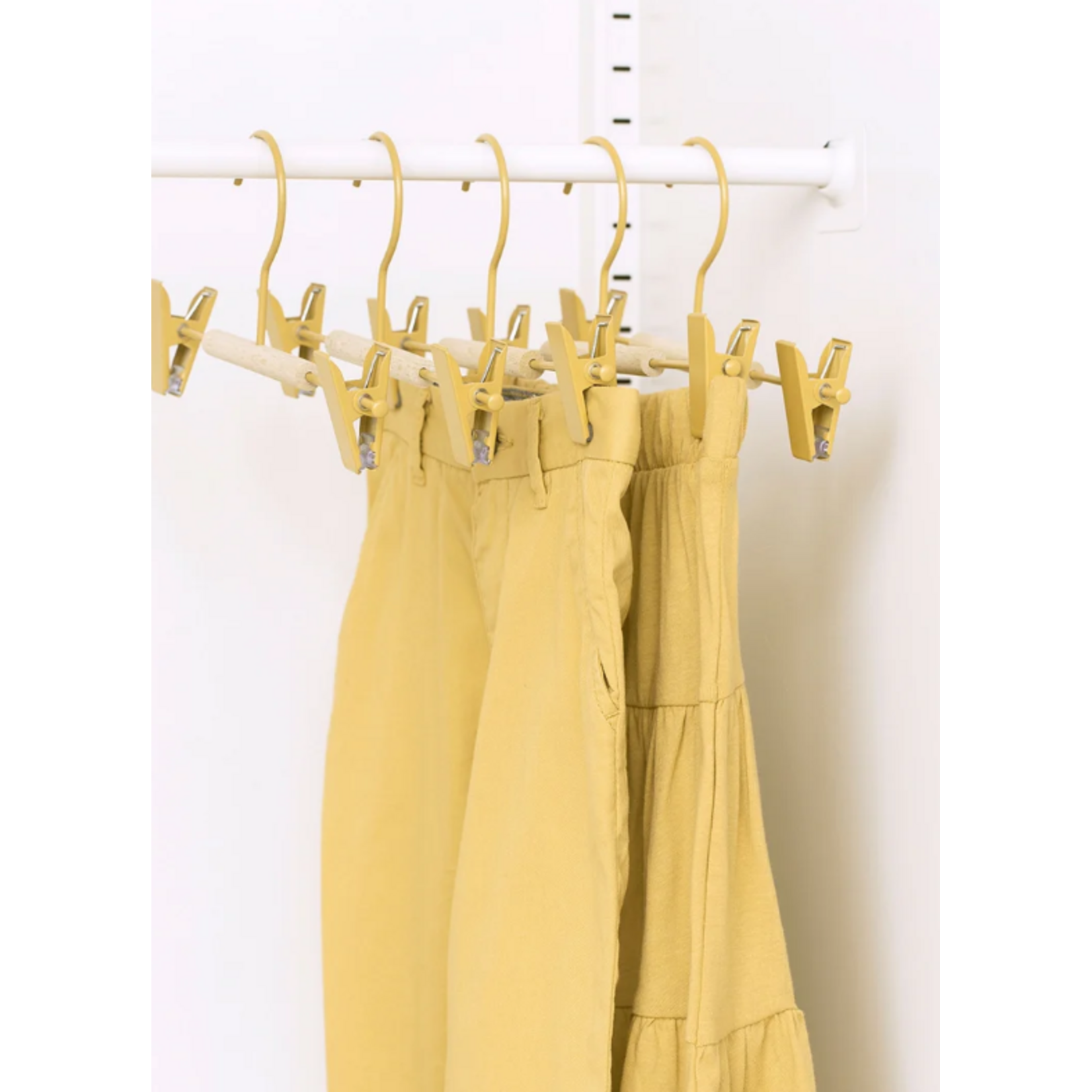 Mustard Made Mustard - Crochets à clip pour enfants - Portemanteaux pour enfants - Lot de 5 - Butter