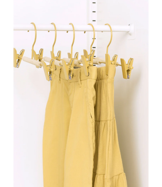 Mustard - Crochets à clip pour enfants - Portemanteaux pour enfants - Lot de 5 - Butter
