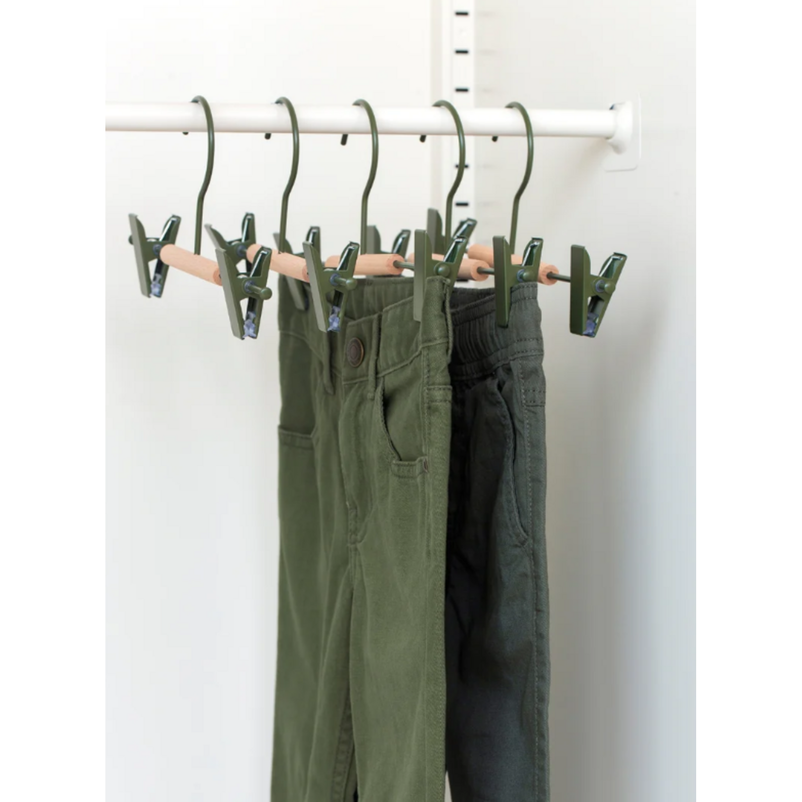 Mustard Made Mustard - Kids clip hangers - Kapstokken voor kinderen - Set van 5 - Olive