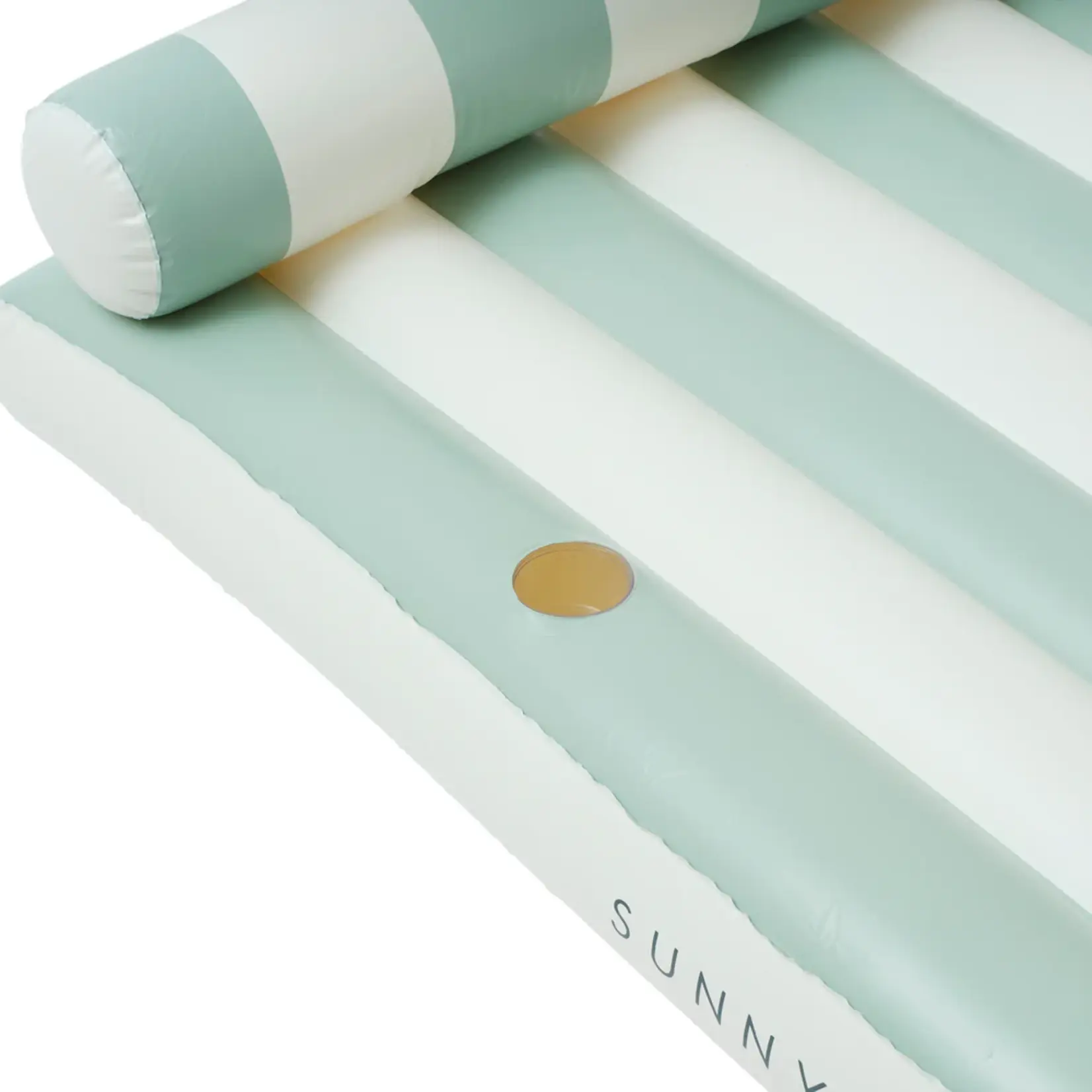 Sunnylife Sunnylife - Luxe Lilo - Ligstoel - Green Stripe - Groen/Wit