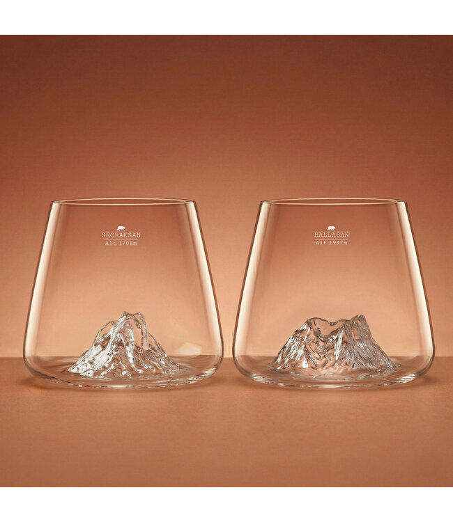 Alaskanmaker - Set van 2 glazen - Topographic - Hallasan / Seoraksan