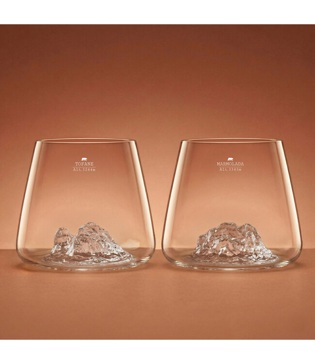 Alaskanmaker  - Lot de 2 verres - Topographic -  Tofane/Marmolada