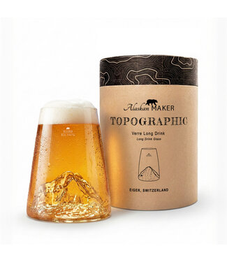 Alaskan MAKER Alaskanmaker - Design Glas Topographic - Eiger - 1 Stuk
