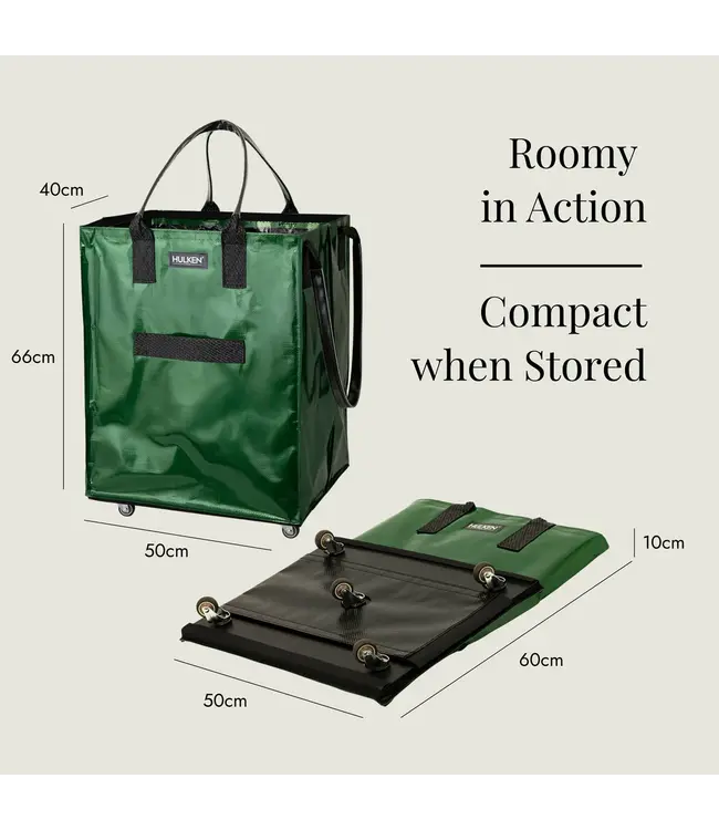 Hulken - Sac à roulettes original - 1 pièce - Grand format - Vert forêt