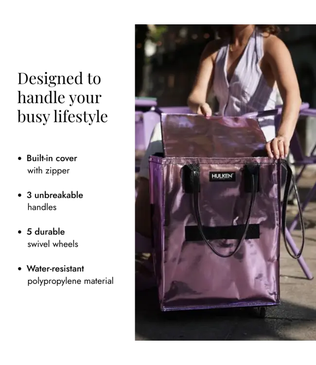 Hulken - Sac à roulettes original - 1 pièce - Grand format - Lilas