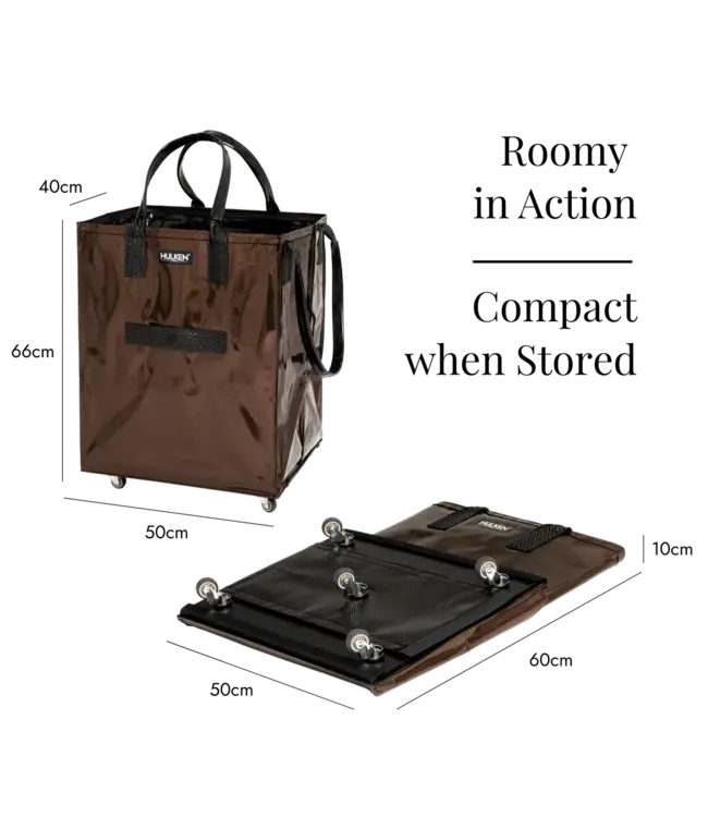 Hulken - Sac à roulettes original - 1 pièce - Grand format - Brun Chocolat