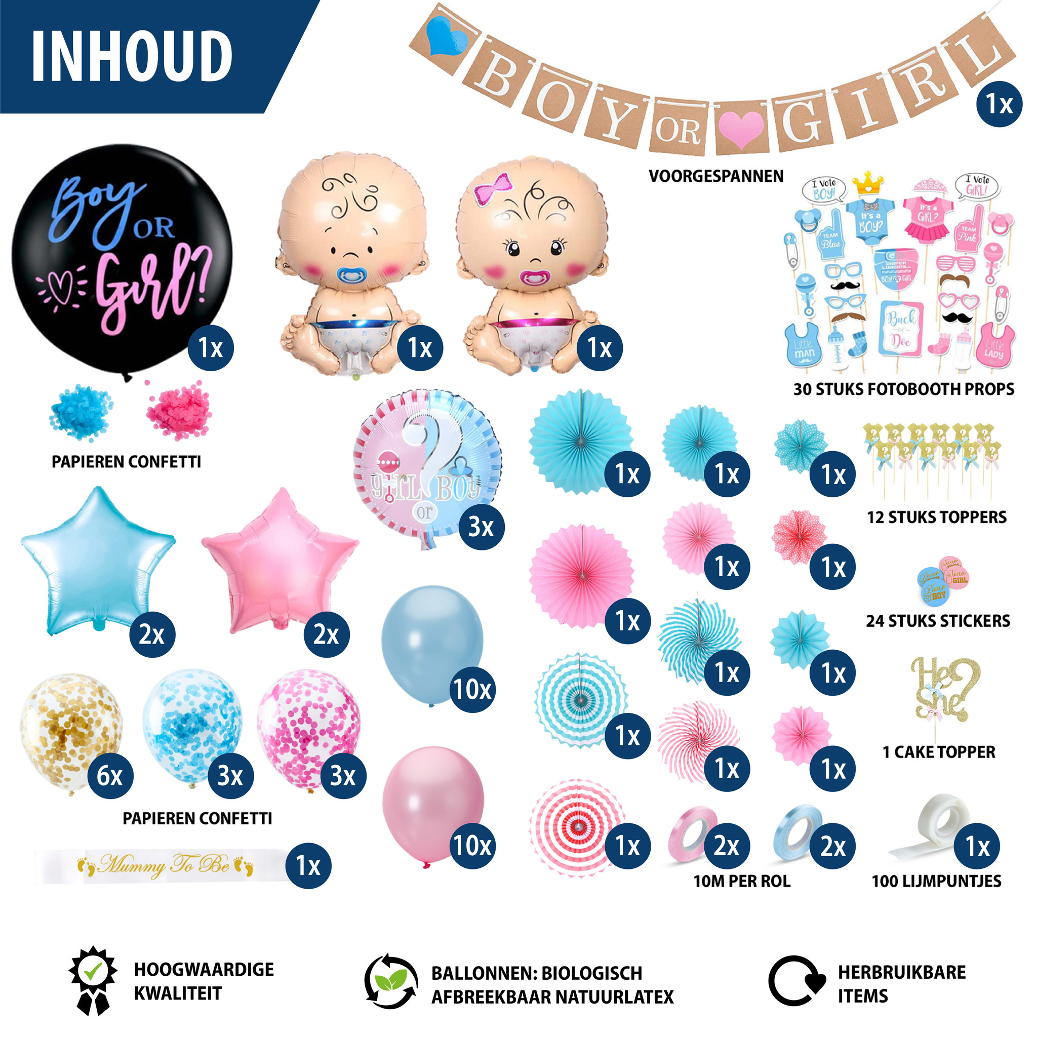 Compra Fissaly® 50 Pezzi Gender Reveal Baby Shower Palloncini Decorazione  Pacchetto festa – Determinazione del genere e Baby Shower all'ingrosso