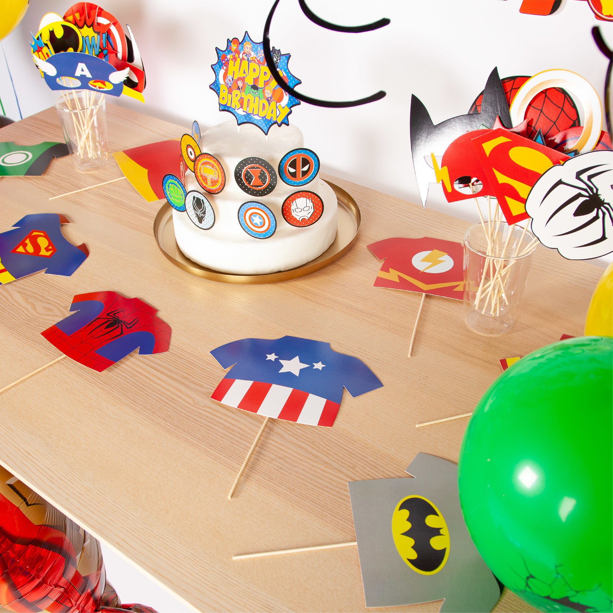 Kaal Verplicht Kansen Fissaly® 99 Stuks Superhelden Feest Versiering – Kinderfeestje Decoratie –  Superheroes Themafeest Verjaardag - Feestje - Fissaly