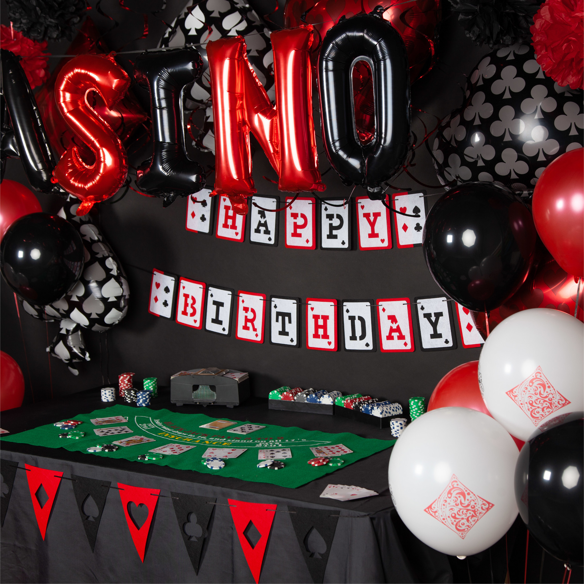 Ook ga zo door Geleidbaarheid Fissaly® 66 Stuks Las Vegas Casino Decoratie set – Poker Verjaardag Feest  Versiering – Feestdecoratie - Fissaly