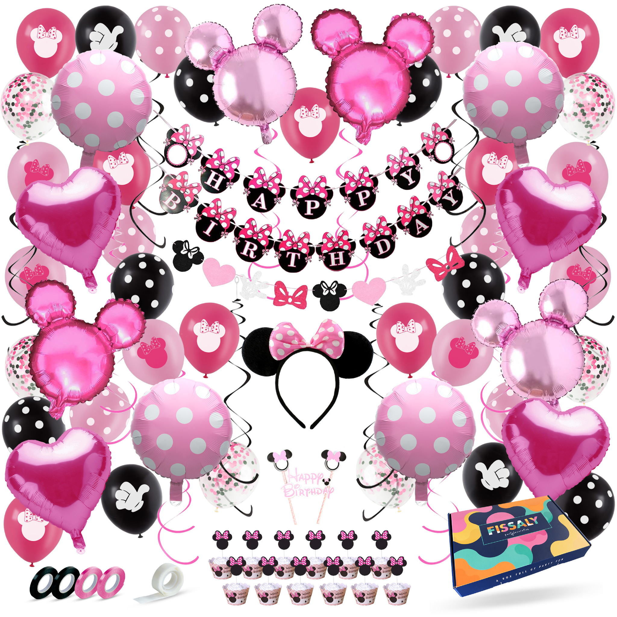 Sobriquette Talloos Getand Fissaly® Minnie Mouse Thema Decoratie - Fissaly