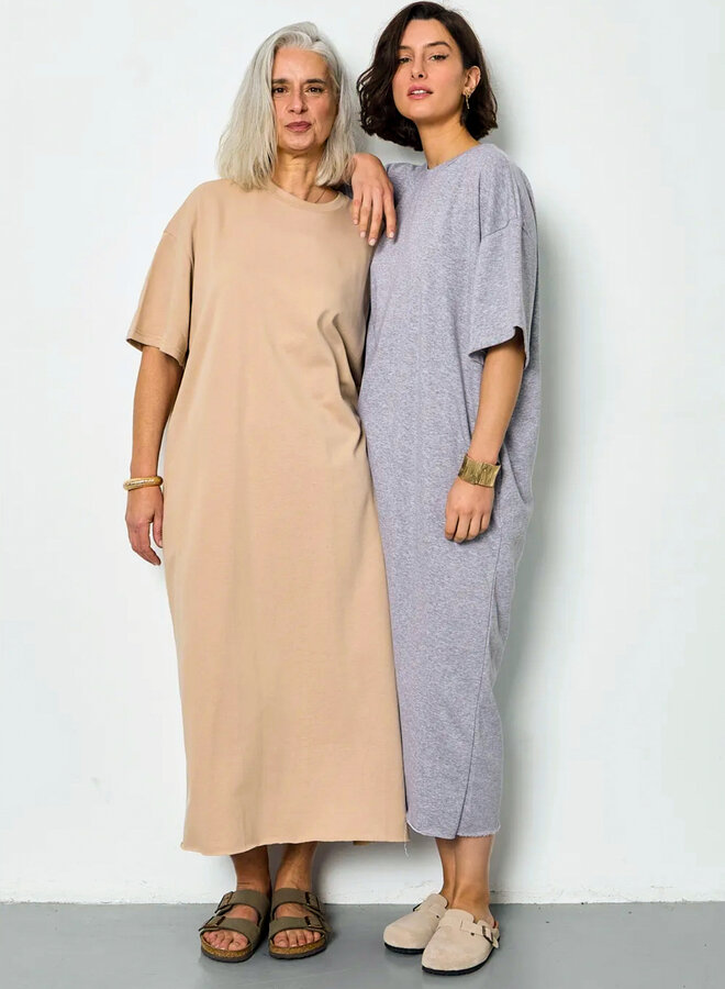 COTTON SWEATER DRESS JULIA LIGHT GRAY