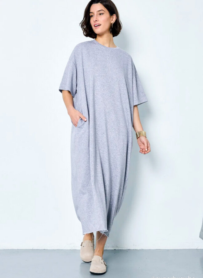 COTTON SWEATER DRESS JULIA LIGHT GRAY