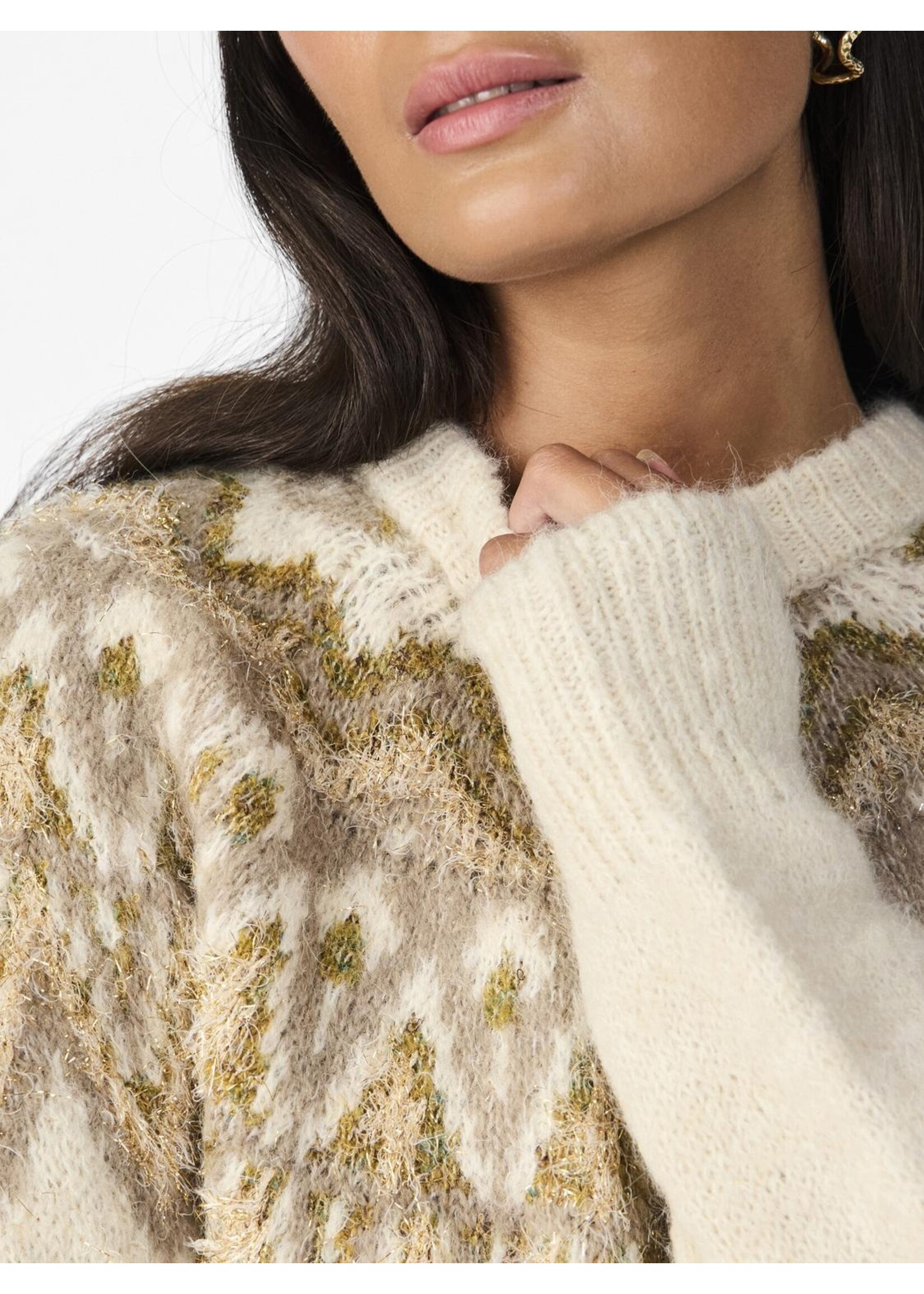 YASELA LS SHIMMER KNIT PULLOVER YASELA LS SHIMMER KNIT PULLOVER