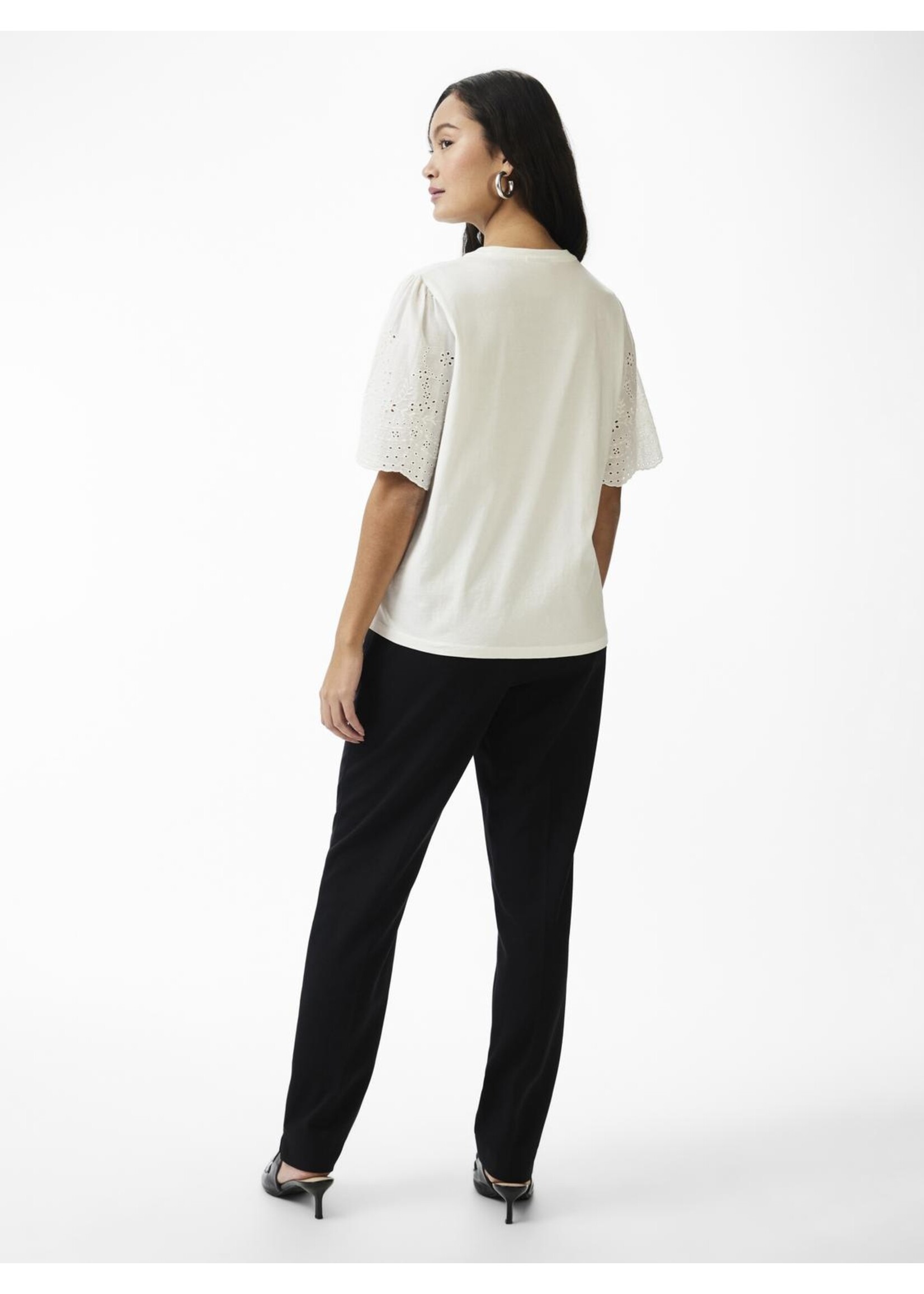 YASLEX SS TOP W EMB SLEEVES w