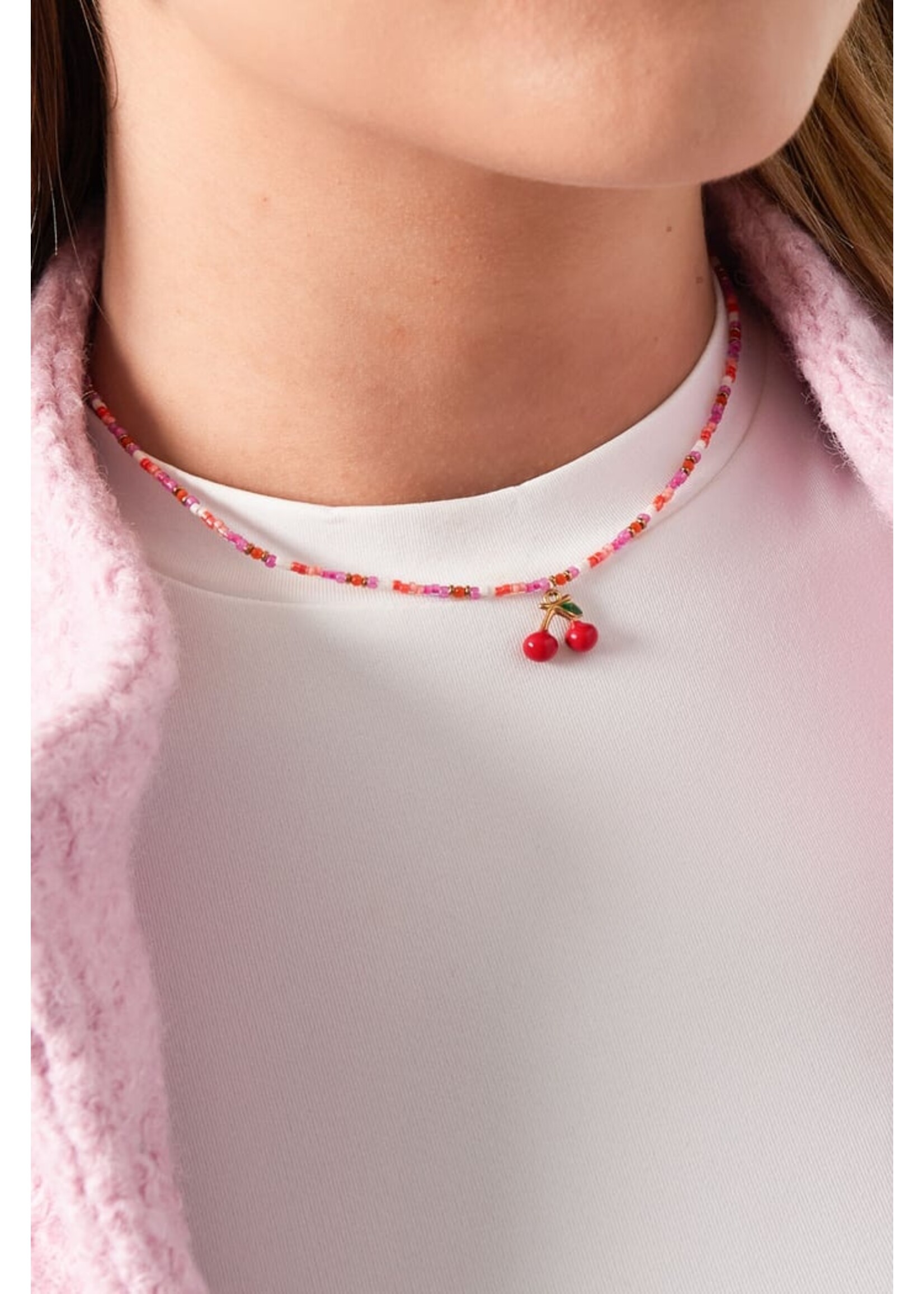 Necklace cherry moment - Pink mult