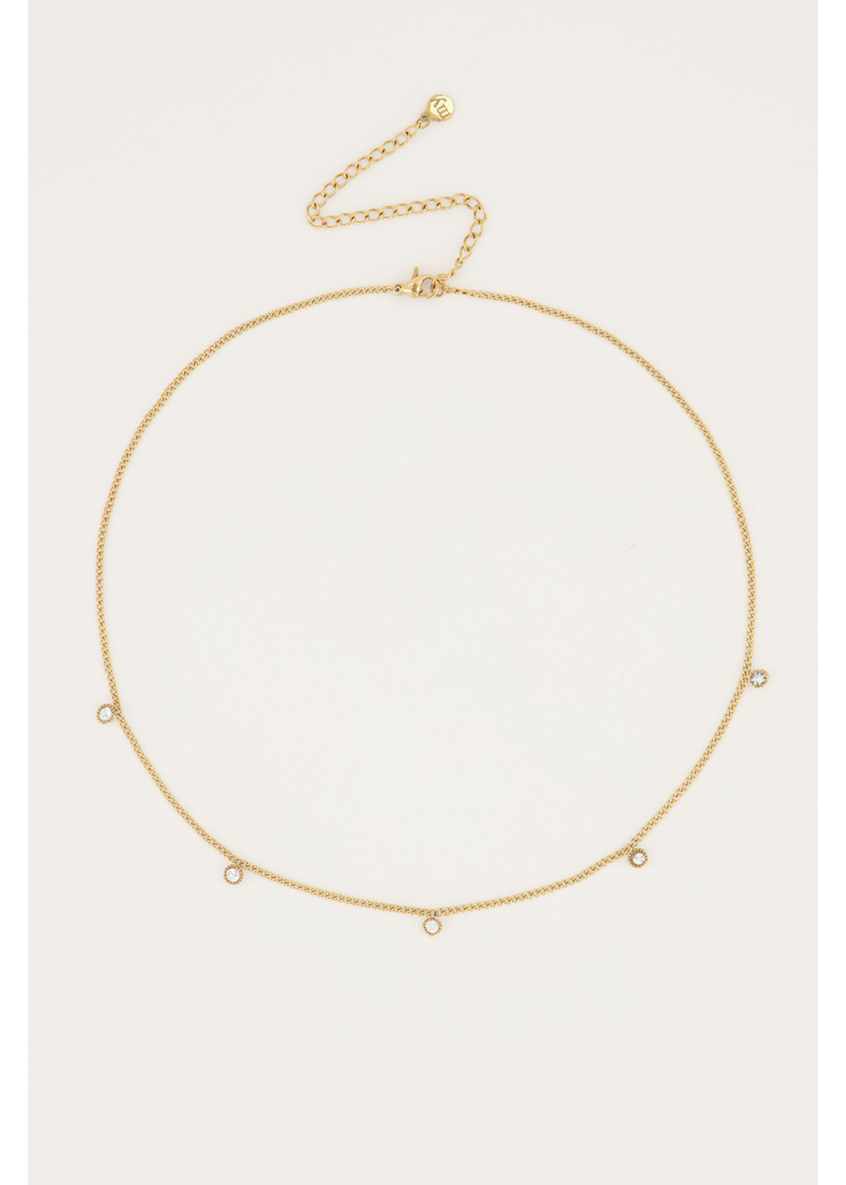 Ketting vijf strass steentjes