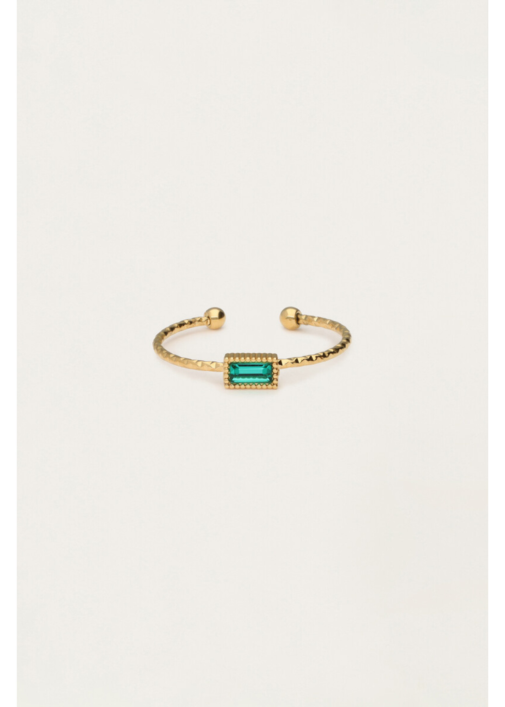 Ring fine square strass blue