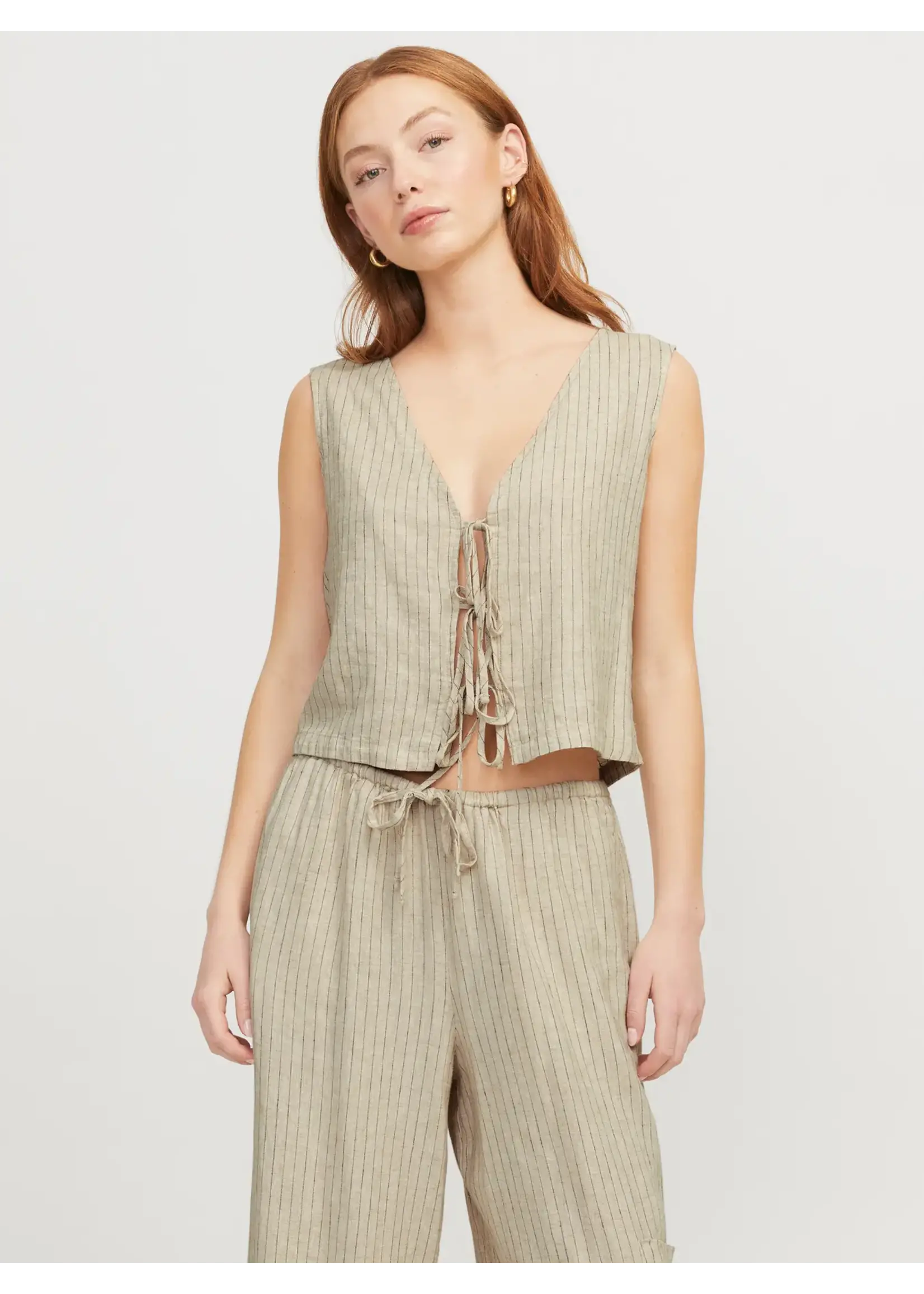 JXBREEZE SUMMER SL VEST WVN PIN STRIPE