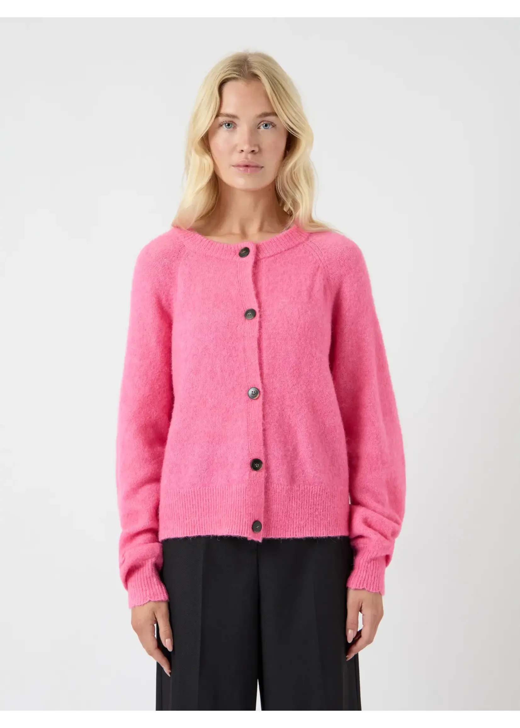 YASJOHI LS WOOL KNIT CARDIGAN