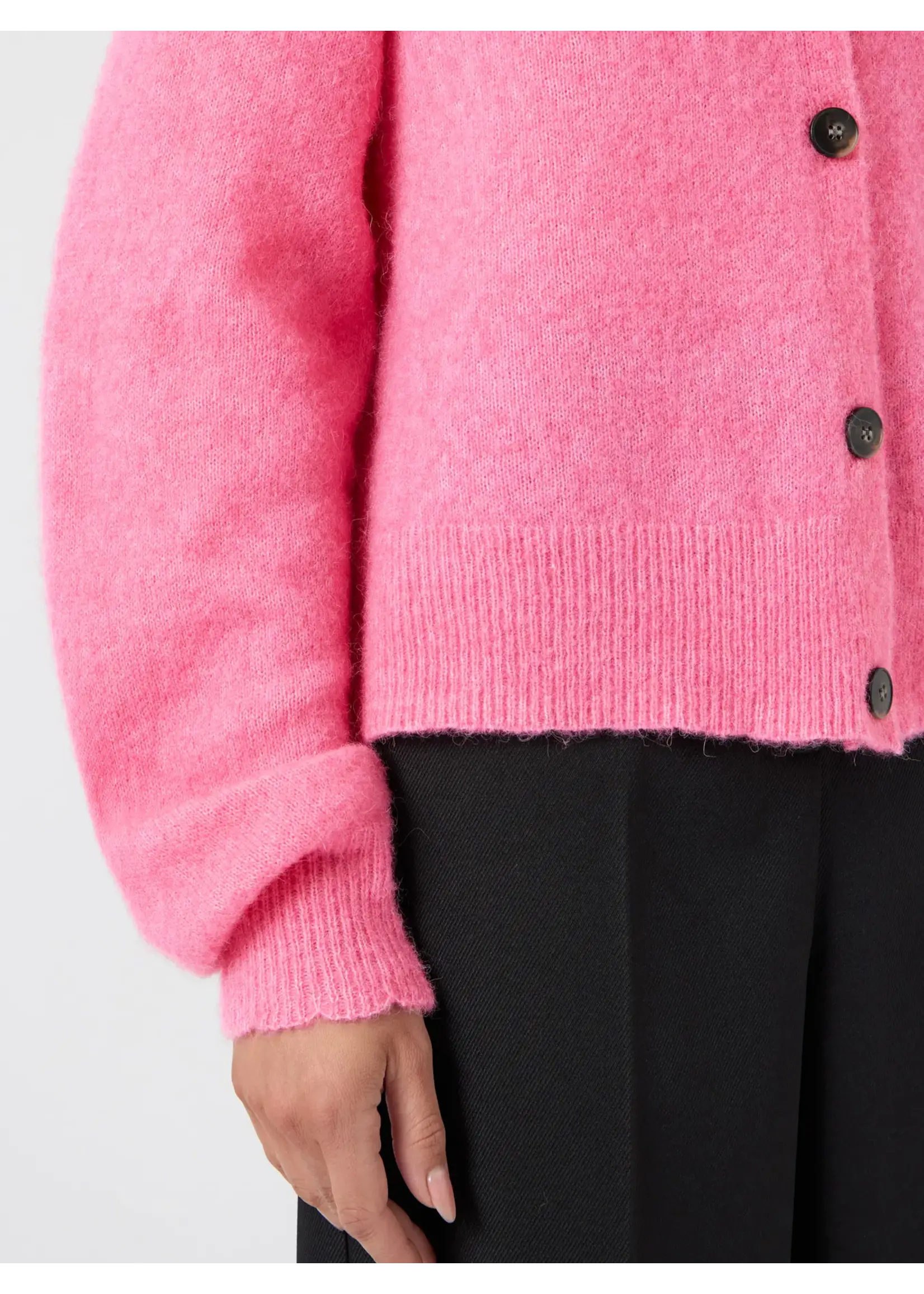YASJOHI LS WOOL KNIT CARDIGAN