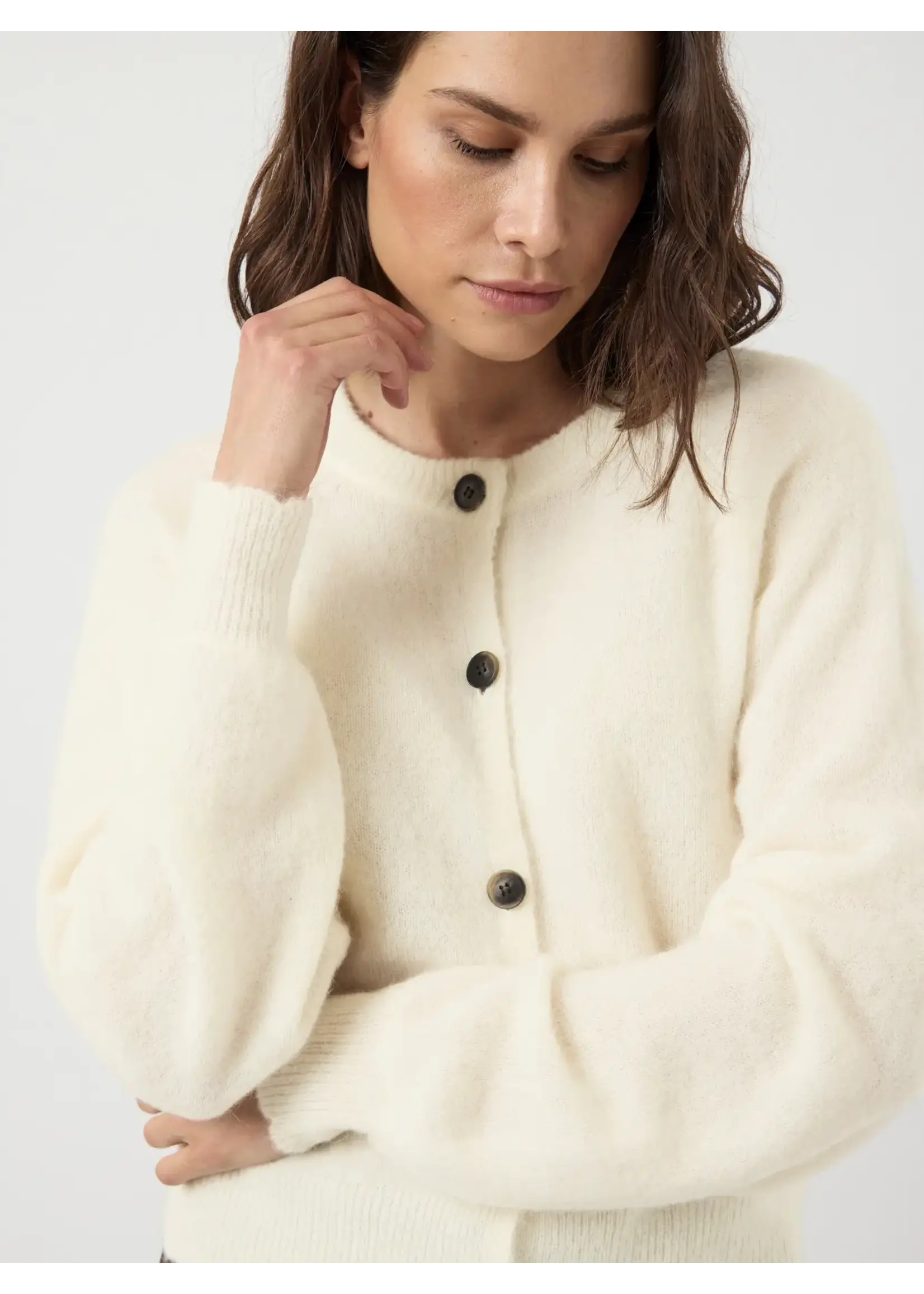 YASJOHI LS WOOL KNIT CARDIGAN S..