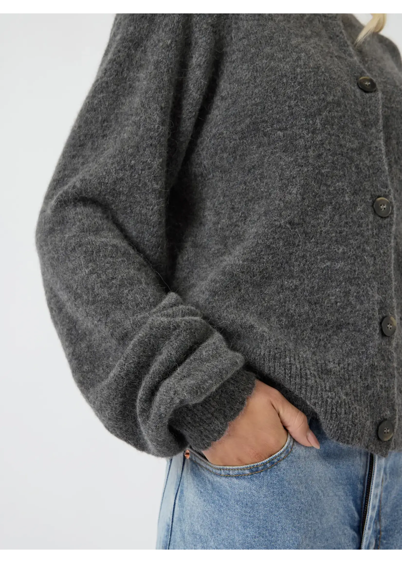 YASJOHI LS WOOL KNIT CARDIGAN S